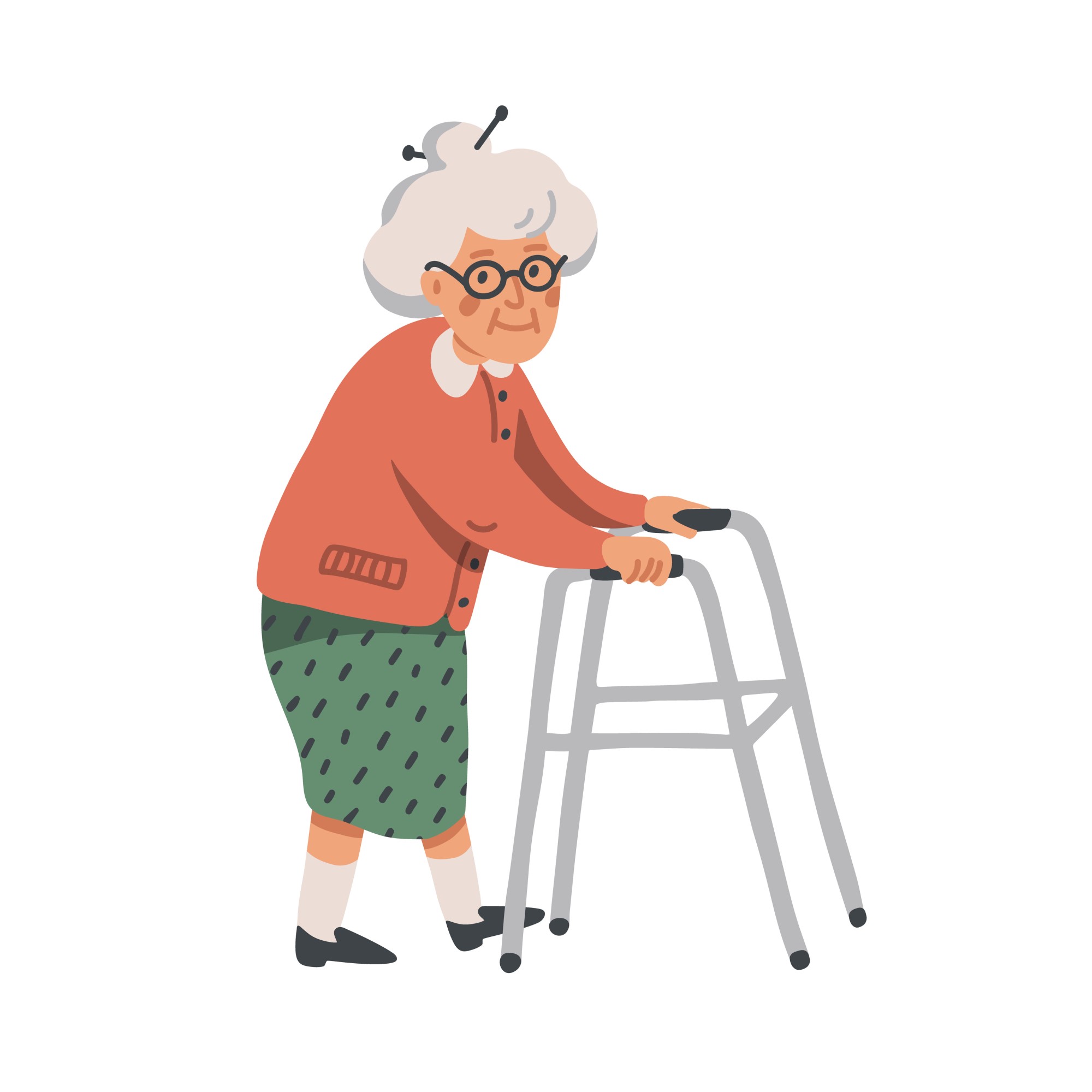 Woman with a walker accessibility